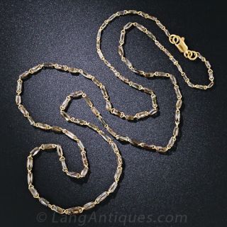 Estate 18 Karat Gold and Cognac Diamond Necklace