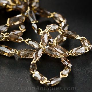 Estate 18 Karat Gold and Cognac Diamond Necklace
