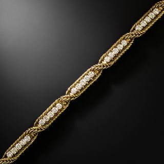 Estate 18K Diamond Bracelet, French - 3