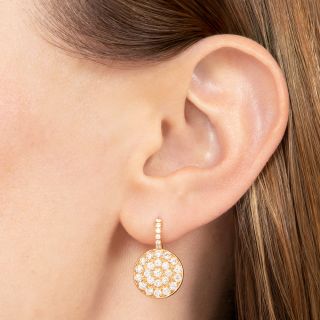 Estate 18K Diamond Drop Earrings by Crivelli, Italy