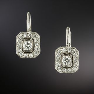 Estate 18K Diamond Drop Earrings - 3