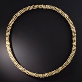 Estate 18K Diamond Tubular Necklace - 32.50 Carats - 1