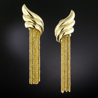 Estate 18K Flame and Tassel Earrings by Yuri Ichihashi - 1