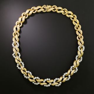 Estate 18K Gold and Diamond Collar Necklace - 2