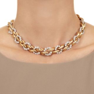 Estate 18K Gold and Diamond Collar Necklace