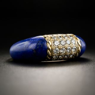 Estate 18K Lapis Diamond Ring