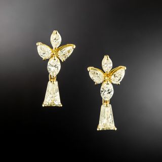 Estate 18K Multi-Shaped Diamond Earrings  - 2