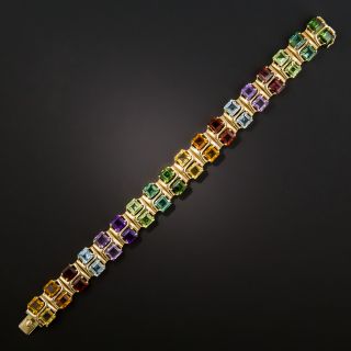 Estate 18K Multicolor Gemstone Bracelet - 4