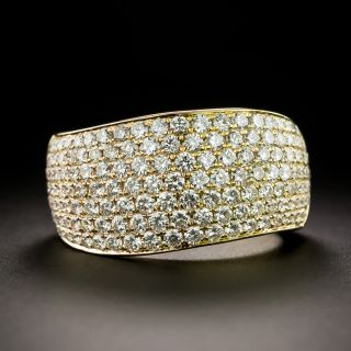 Estate 18K Pavé Diamond Wide Wave Band - 3