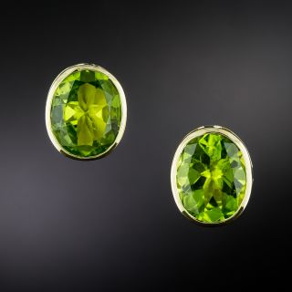 Estate 18K Peridot Earrings - 3