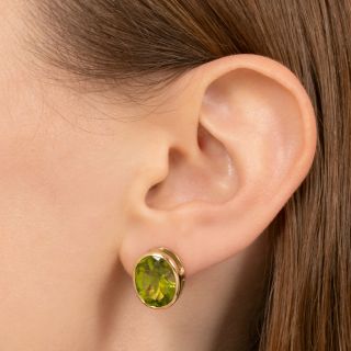 Estate 18K Peridot Earrings