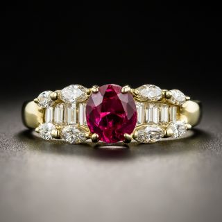 Estate 18K Ruby And Diamond Ring - 1