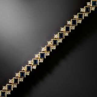 Estate 18K Sapphire and Diamond Bracelet - 2