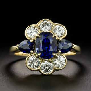 Estate 18K Sapphire and Diamond Ring - GIA - 3