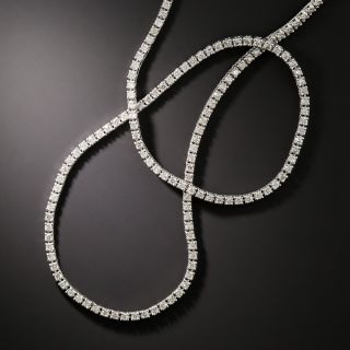 Estate 18K Slender Diamond Rivière Necklace - 2