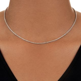 Estate 18K Slender Diamond Rivière Necklace