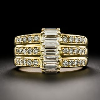 Estate 18K 'Triple' Band Diamond Ring - 2