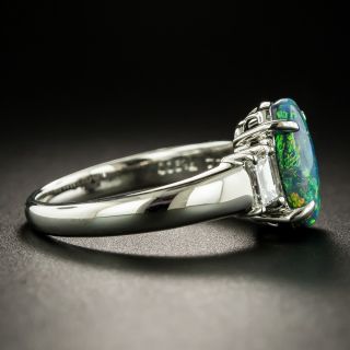 Estate 2.00 Carat Black Opal and Diamond Ring