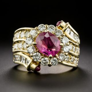 Estate 2.00 Carat Pink Sapphire and Diamond Ring - 3
