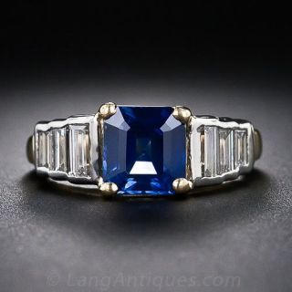 Estate 2.00 Carat Sapphire and Diamond Ring