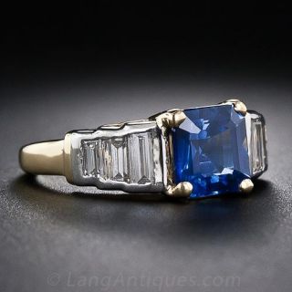 Estate 2.00 Carat Sapphire and Diamond Ring