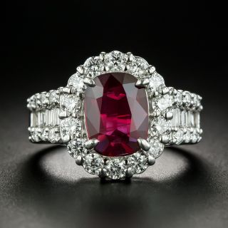 Estate 2.01 Carat No-Heat Ruby and Diamond Ring - GRS - 2