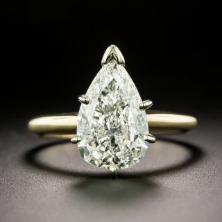 Estate 2.02 Carat Pear-Shaped Diamond Solitaire Ring - GIA L VVS1 - 3