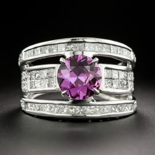 Estate 2.02 Carat Pink Sapphire and Diamond Ring - GIA - 2