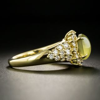 Estate 2.06 Carat Cat's-Eye Chrysoberyl and Diamond Ring 