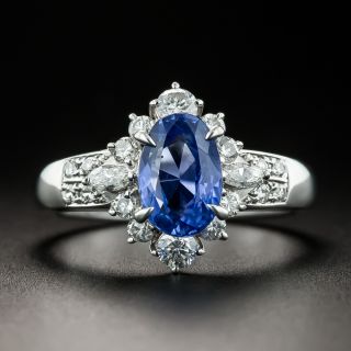 Estate 2.08 Carat No-Heat Burmese Sapphire and Diamond Ring - 2