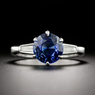 Estate 2.08 Carat Sapphire 18K Solitaire Ring - GIA - 3