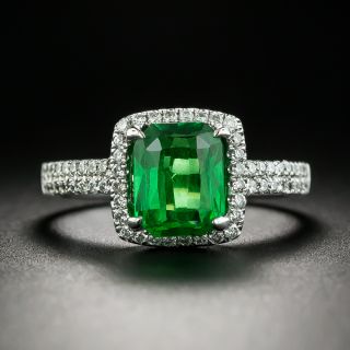 Estate 2.09 Carat Tsavorite Garnet and Diamond Ring - 3