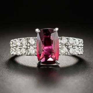 Estate 2.11 Carat No-Heat Ruby Diamond Ring - GIA - 1