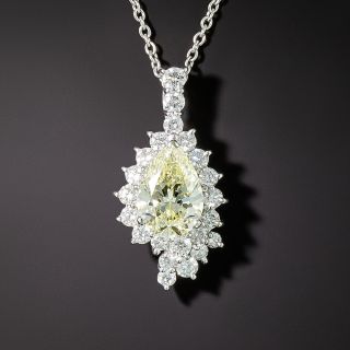 Estate 2.16 Carat Pear-Shaped Diamond Pendant - GIA - 3