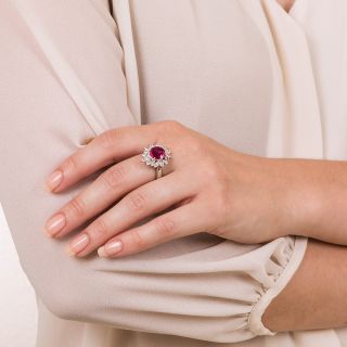 Estate 2.16 Carat Ruby and Diamond Ring