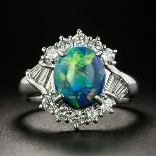 Estate 2.20 Carat Black Opal and Diamond Ring - 1