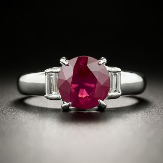Estate 2.22 Carat Burmese Ruby and Diamond Ring - GIA - 5