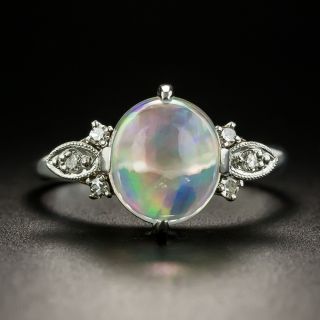 Estate 2.25 Carat Jelly Opal and Diamond Ring - 2