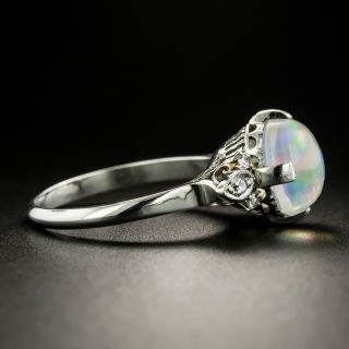 Estate 2.25 Carat Jelly Opal and Diamond Ring