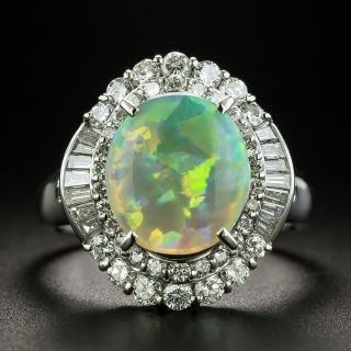 Estate 2.28 Carat Opal and Diamond Ring - 1