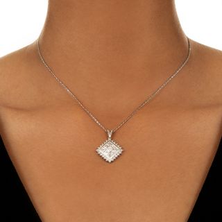 Estate 2.30 Carat Diamond Square Pendant