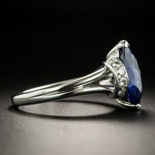 Estate 2.31 Carat Marquise-Cut Sapphire and Diamond Ring