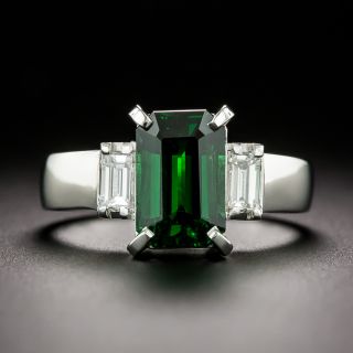 Estate 2.31 Carat Tsavorite Garnet and Diamond Ring - 3