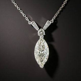 Estate 2.32 Carat Marquise Diamond Drop - 1