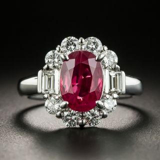 Estate 2.34 Carat Burma Ruby and Diamond Ring - GIA - 2