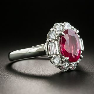 Estate 2.34 Carat Burma Ruby and Diamond Ring - GIA