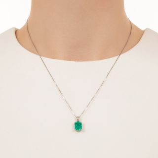 Estate 2.40 Carat Emerald Solitaire Pendant