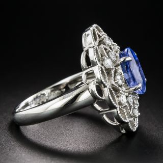 Estate 2.41 Carat No-Heat Ceylon Sapphire and Diamond Ring