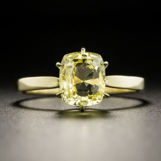 Estate 2.43 Carat Natural Yellow Sapphire Solitaire Ring - 2
