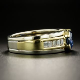 Estate 2.44 Carat Sapphire and Diamond Two-Tone Ring